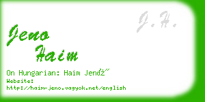 jeno haim business card